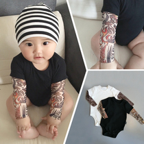 Net Red Infant Clothes Ultra Ocean Gas Triangle Khae Boy Clothes Summer Sun Protection Baby Fake Two-Arms T-shirt