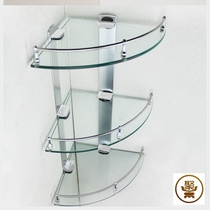 Bathroom stainless steel glass tripod toilet corner rack single double three-layer shop bathroom shelf tray