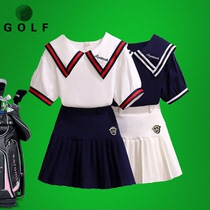 New golf childrens uniform Summer Girl suit quick-drying short-sleeved top slim skirt sports two-piece set