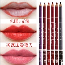 3 sets) hot sale Snow White lip liner pen deep coffee brown Black Rose Red Eyebrow pencil eyeliner 28 colors