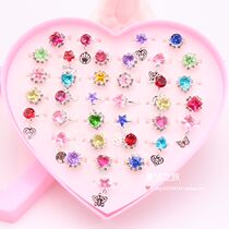 Childrens ring female Princess cute baby small ring toddler diamond jewelry simulation fashion girl sterling silver toy