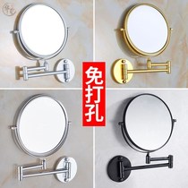 Wall-mounted rotatable bathroom mirror free of punching toilet Dormitory Hung Wall-mounted Makeup Mirror Multifunction Cosmetic Mirror