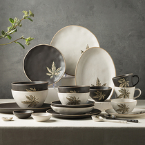 Lareey Household with simple luxury Jingde Town Japanese dish set ceramic tableware Roughly Ceramic Tableware
