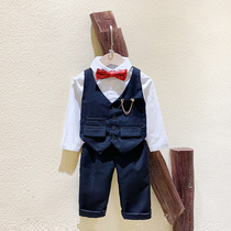 Childrens dress boy suit suit spring and autumn three-piece piano performance dress small host autumn baby suit