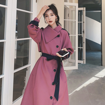 Trench coat womens long model 2021 New temperament fashion spring and autumn Korean fashion foreign atmosphere age reduction long coat tide