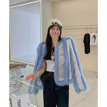 Advanced sense fashion foreign style Joker new design sense fox fur fur coat small fragrant wind woolen wool