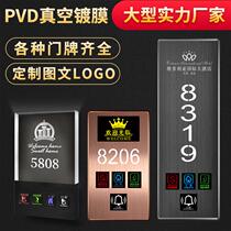 Triangle glowing Hotel ktv club hotel box room office number led Acrylic custom