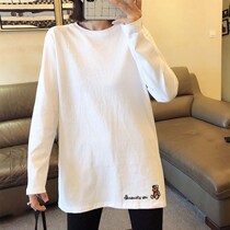 Pregnant womens autumn and winter long sleeve T-shirt women loose cotton spring and autumn long with large size sweater base shirt coat