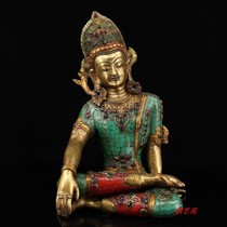 Nepal Pure Bronze Sketching of Precious Stones White Dew of the Sacred Statue of the Hidden Buddha Pendulum Pieces Ancient Play Antique Collection