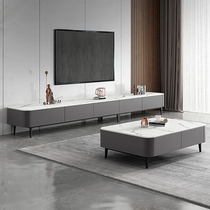 Ideolar minimalist rock plate TV cabinet tea table combination modern minimalist small family living room Nordic TV enclosure wall cabinet