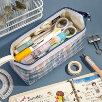 Pen bag Female large capacity middle school students Junior high school students stationery box Simple ins Japanese stationery bag Boys trend creative college students high face value pencil box High school students 2020 new popular niche