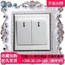Switch applique wall sticking protective sleeves Livingroom Wedding room Switch sleeve Creative Eurostyle Korean lamp Power socket Decorative Cover Rims