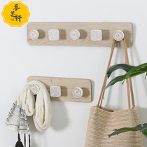 Nordic wind minimalist about modern wood hanging clothes hook Creative hooks wall clothes hat rack wall-mounted Xuanguan wall decoration