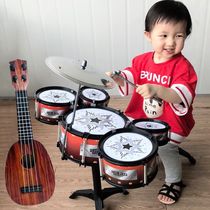 Drum set for children beginner toy 3-6 years old 1 boy playing drum instrument baby big jazz drum and piano combination