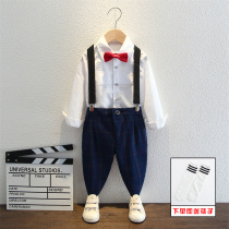 Boys dress long sleeve suit childrens flower boy British style performance clothes baby Autumn suit host three sets
