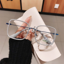 MS square makeup solid color anti-blue light anti-radiation glasses frame myopia female flat light tide cute eye frame male