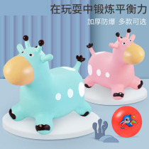 Inflatable vaulting horse children inflatable horse plus thick baby music pony jumping deer animal Mount riding toy