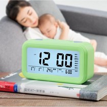 Voice News time Creative mute student luminous lazy person alarm clock Three sets of alarm bell headboard LED seat bell smart clock