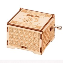 Childrens Day gifts DIY cottage puzzles Hand-cranked music wooden ornaments Wooden music box DIY products