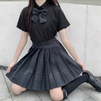 jk uniform skirt genuine summer suit Full set of Japanese original college style female student school uniform grid skirt pleated skirt