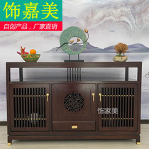 New Chinese style Wujin wood dining side cabinet Zen decorative cabinet Storage cabinet Entrance cabinet foyer case End view table Copper parts