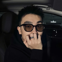 Korean version of brown sunglasses mens driving ins net celebrity big face street shot trend anti-ultraviolet retro sunglasses
