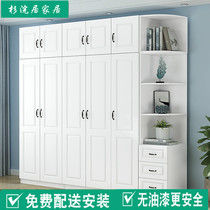 Wardrobe modern simple European household bedroom overall combination solid wood economical two-door childrens custom large wardrobe