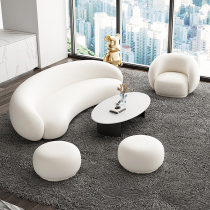 Nordic light luxury sofa chair high-end fabric sofa combination hotel nail salon apartment light luxury modern living room combination