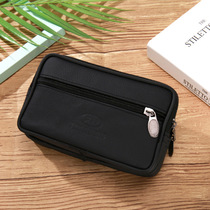 Leather waterproof mens construction site wear belt mobile phone bag running bag ultra-thin 5 5 inch 6 3 inch mens running bag