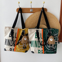 Mummy bag 2021 new mother and baby bag fashion ladies Hand bag Korean version of large capacity shoulder canvas Bento bag