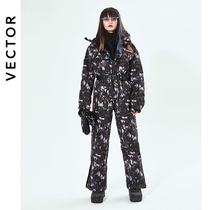 VECTOR Ski Suit Woman Adult Veneer Double Board Outdoor Winter Warm Waterproof One-piece Ski Suit Pants Suit