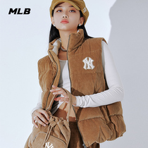 MLB official men and women gray duck down vest corduroy sports leisure 2021 Autumn New DVC01