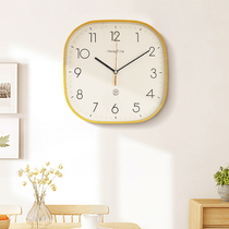 Modern non-perforated simple wall clock quartz living room household clock 2021 new wall-mounted silent bedroom clock