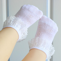 Childrens lace socks spring and autumn summer cotton baby socks 0 3 years old girl socks spring and autumn baby thin socks mesh socks