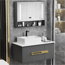 Eavah mirror cabinet bathroom cabinet combination bathroom smart light luxury small apartment rock board wash table hand basin cabinet