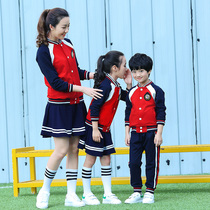 Kindergarten garden clothes Summer childrens class clothes Spring and autumn three-piece suit Primary school uniform College style pure cotton sports suit