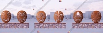 2952 modern Facebook sculpture sketch landscape seat mask decoration theatrical sculpture SU model