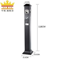 Shopping Mall smoke-out bucket outdoor ashtray smoke-out trash can vertical stainless steel floor cigarette butt column outdoor smoking area