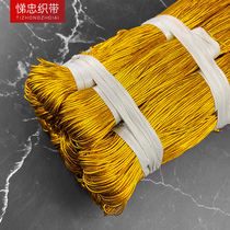 1mm gold wire elastic rope Golden Arowana oil bottle tag Hanging rope Cored Silver rubber band label decorative flash gold rope