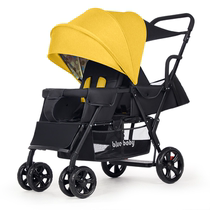 Baby twin stroller detachable back seat 0-7-year-old baby second child double cart lightweight folding can lie down