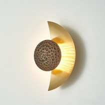 Designer half moon wall lamp personality creative B & B hotel living room background wall bedroom bedside staircase aisle lamps
