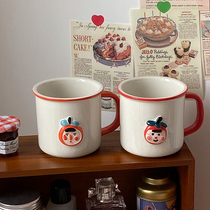 Seventeen do not sell books ins cute creative hand-painted embossed ceramic couple milk coffee juice cup