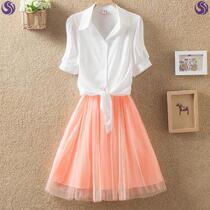 Urban sexy beauty (two-piece) summer womens new two-piece dress short sleeve shirt hanging