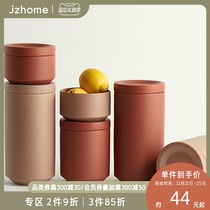 Several Earthwood series velvet texture porcelain storage cans ceramic storage cans coarse grains tea cans food pottery cans