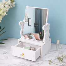 ins wind dressings dressers mirror subnetting red makeup mirror women with containing box student dorm table desktop desktop home small