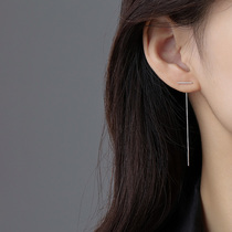 s925 pure silver lined with female Korean minimalist temperament lukewarm wind 2020 new wave length Flowing Suear Ornaments