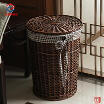 Storage basket Dirty clothes basket rattan dirty clothes storage basket with lid Dirty clothes basket Light luxury sundries storage frame wicker basket