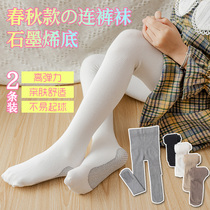 Girls pantyhose Spring and Autumn Mid-thick pure cotton baby leggings Black gray children White dance socks practice uniforms