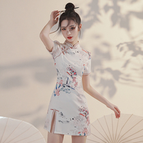 Improved version of cheongsam 2021 new female autumn and winter National tide bombing Street young girl little short dress