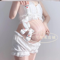 Pregnant women photos at home props summer ribbon clothes to shoot their own props photography clothes lace dress pregnant women photo film